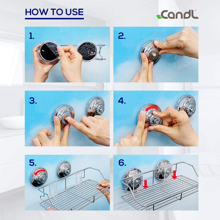 SPIDERLOC - Gancho de Pared Doble en Acero Inoxidable. Ventosas de Succión por Vacío