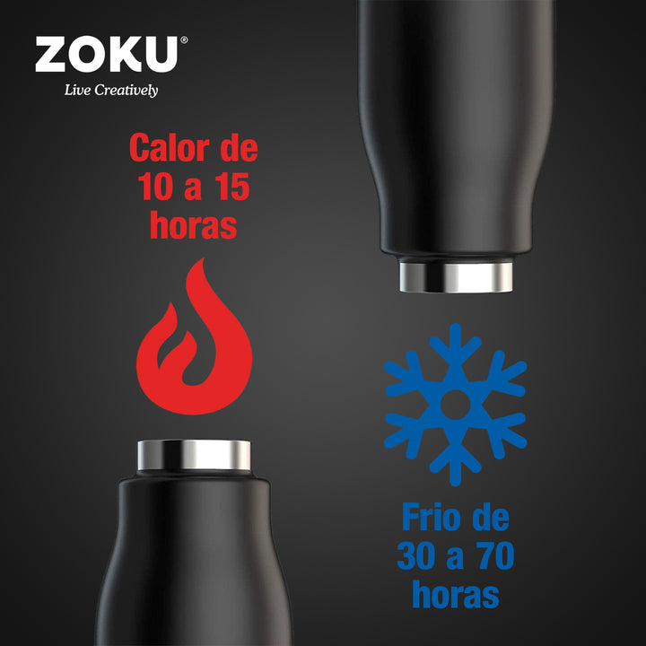 ZOKU PC - Botella Térmica de 0.35L en Acero Inoxidable de Doble Pared. Sky Lily