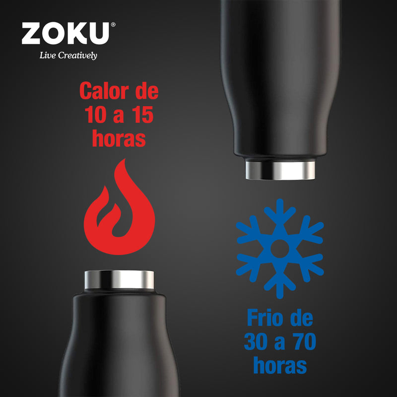 ZOKU PC - Botella Térmica de 0.35L en Acero Inoxidable de Doble Pared. Sky Lily