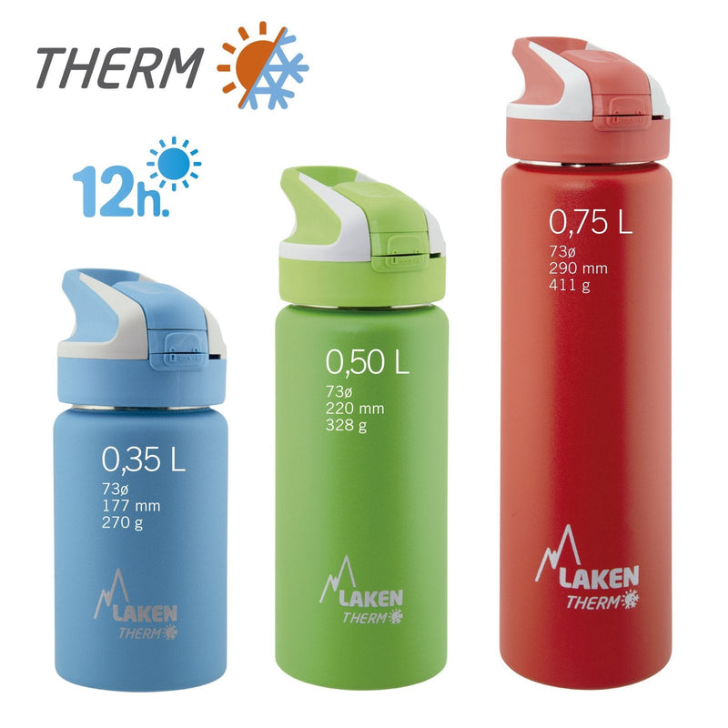 LAKEN Summit - Botella Térmica con Boquilla 0.5L en Acero Inoxidable. Naranja