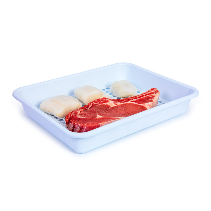 Plastic Forte - Bandeja Rectangular para Descongelar Alimentos con Rejilla