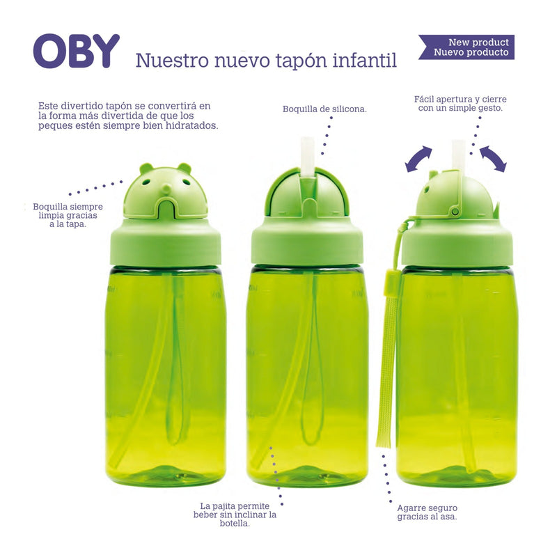 LAKEN OBY - Tapón Infantil para Botellas de Boca Ancha con Boquilla Incluida. Rojo