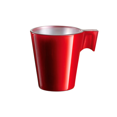 Luminarc Flashy Rojo - Taza de Café Expresso en Vidrio Templado Metalizado, 80 ml