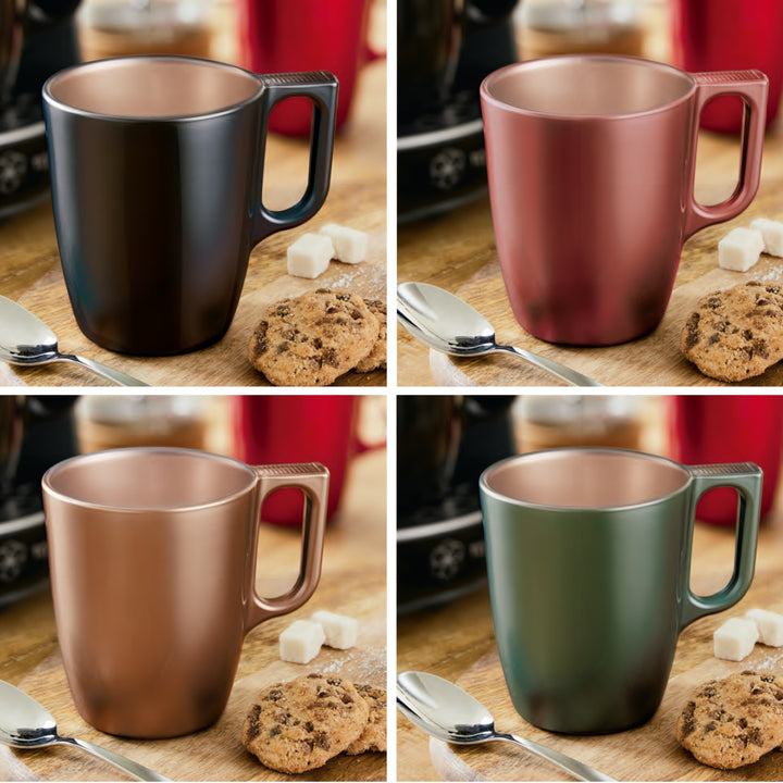 Luminarc Flashy - Juego de 4 Tazas de Desayuno de 25 cl en Vidrio Templado. Lavender