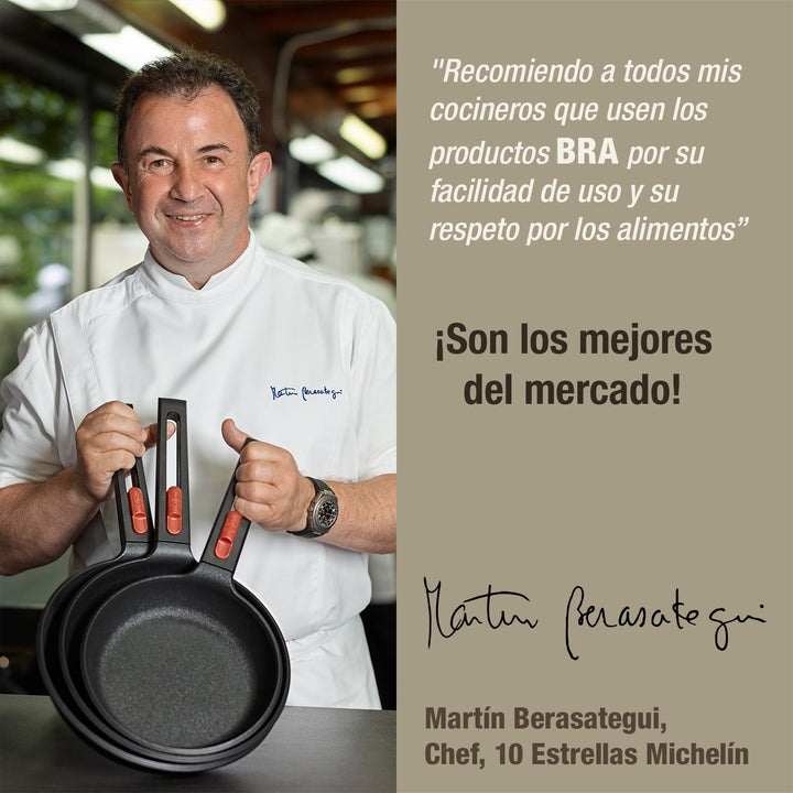 BRA Infinity - Cacerola Alta 32 cm con Tapa y Asas. Apto Inducción y Horno