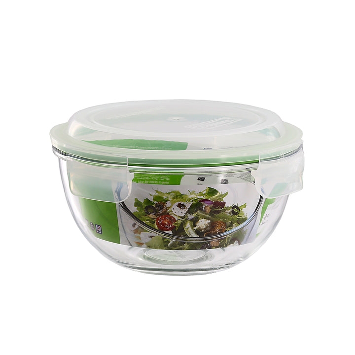 Glasslock Bowl - Ensaladera Hermética Redonda con Tapa de 1L en Vidrio Templado