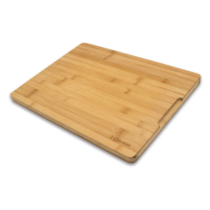 3 Claveles - Tabla de Corte Antideslizante de 40 cm en Bambú