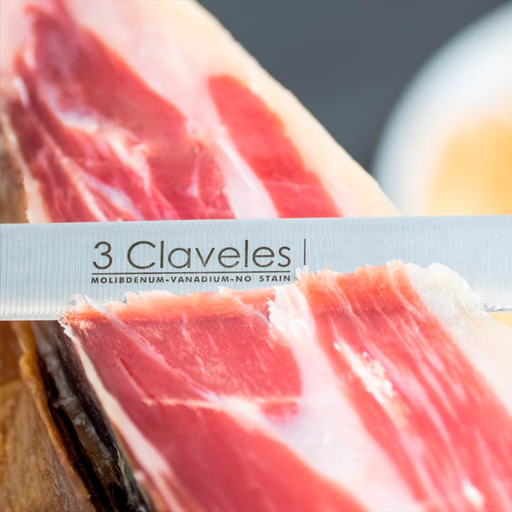 3 Claveles Domus - Cuchillo Profesional Jamonero de 25 cm en Acero Inoxidable