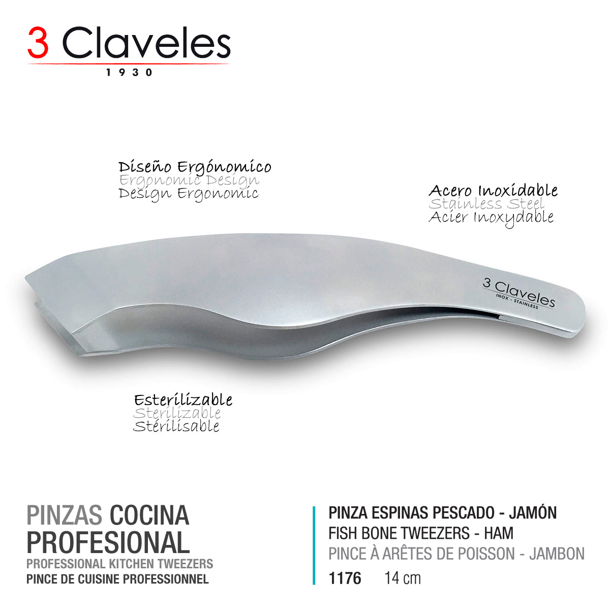 3 Claveles - Kit Soporte Jamonero Plegable en Acero Inoxidable con Cuc –  PracticDomus
