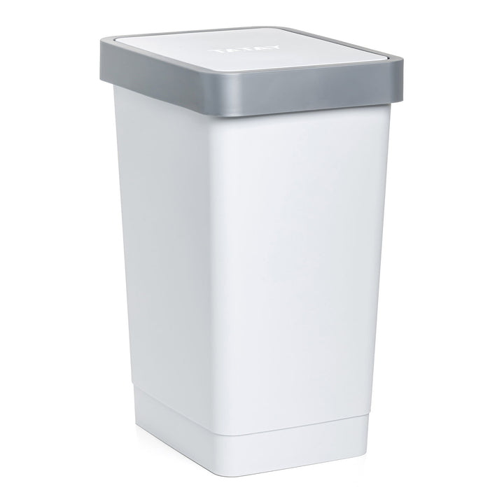 TATAY Smart - Cubo de Basura 25L con Tapa Basculante . Ideal Cocina. Blanco