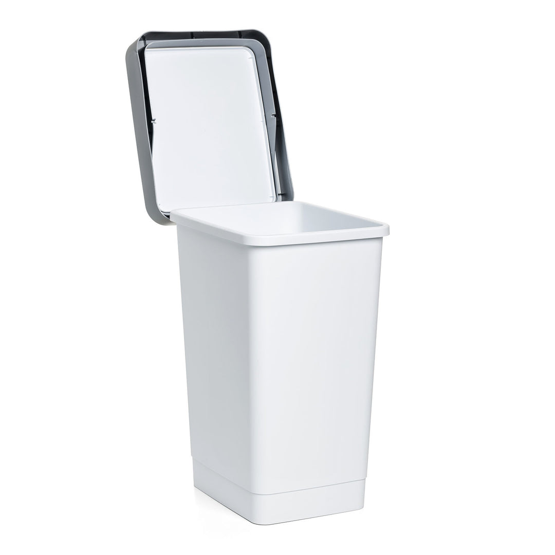 TATAY Smart - Cubo de Basura 25L con Tapa Basculante . Ideal Cocina. Blanco