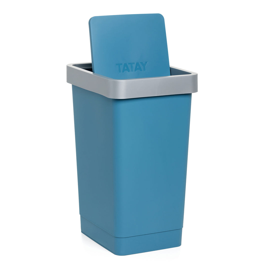 TATAY Smart - Cubo de Basura de 25L con Tapa Basculante Ideal Cocina. Azul Ocean