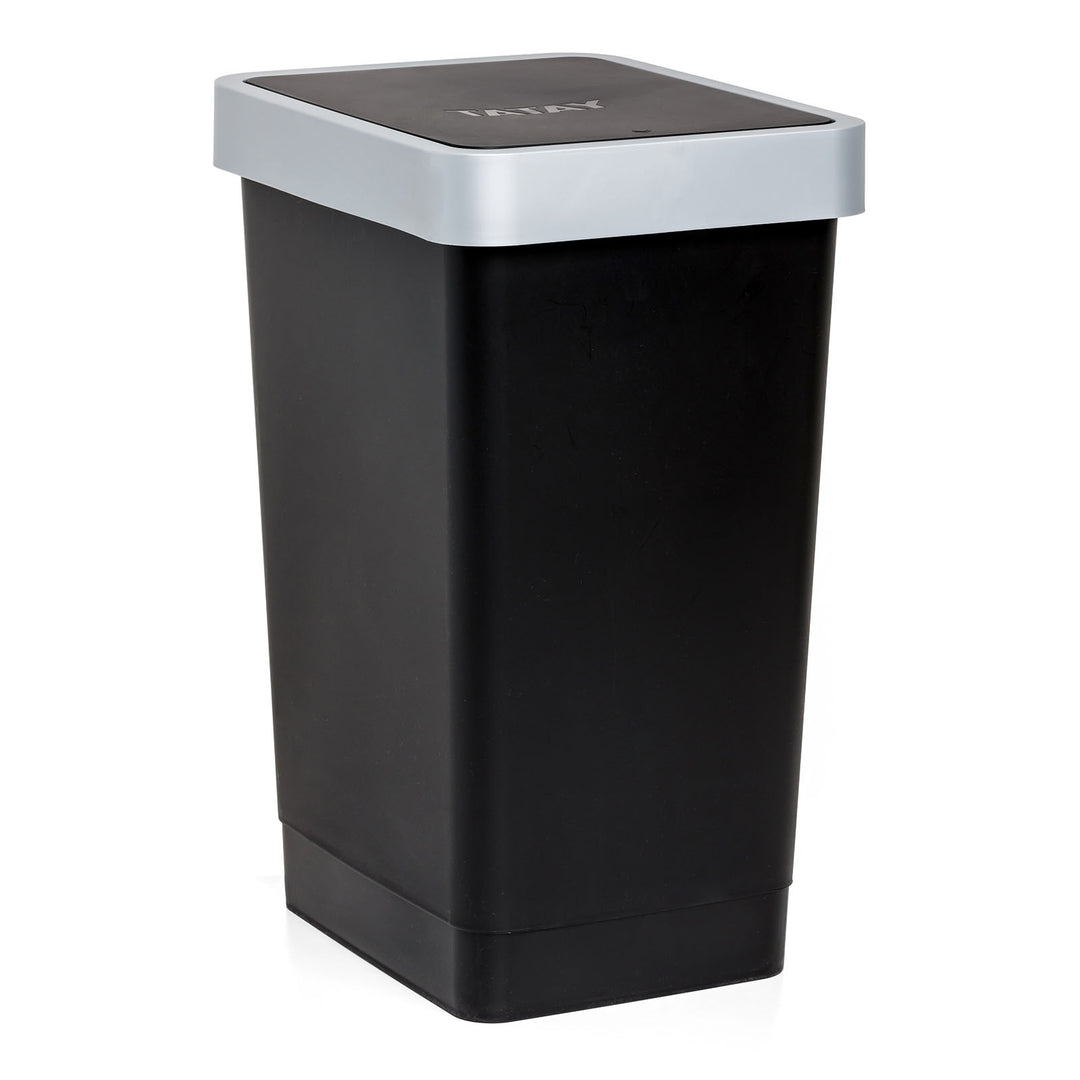 TATAY Smart - Cubo de Basura 25L con Tapa Basculante. Ideal Cocina. Negro