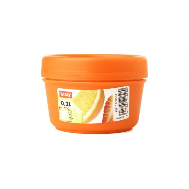 TATAY - Recipiente Porta Fruta de 0.2L con Cierre de Rosca. Naranja