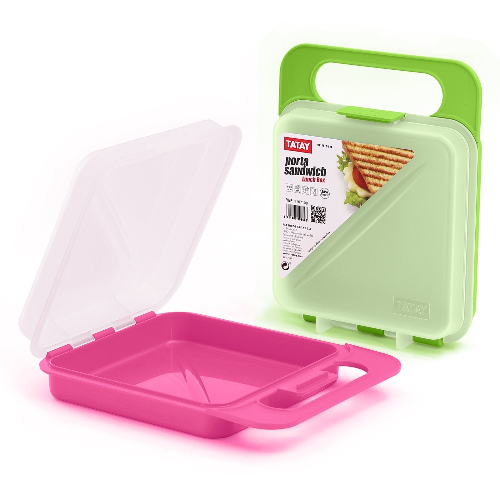 Tatay Porta Sandwich Color Naranja 18 x 14 x 4.5 cm