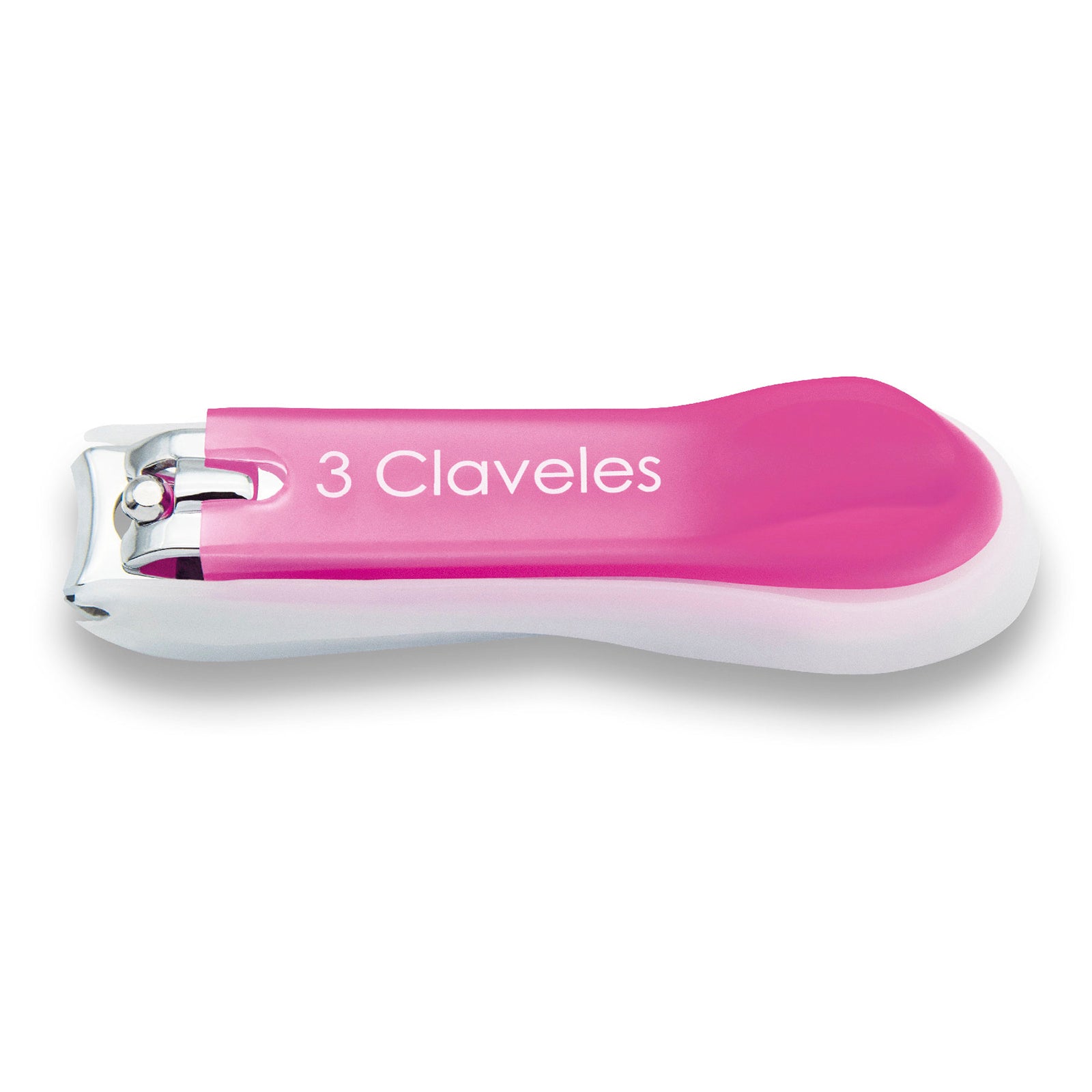 3 Clavales - Cortaúñas de 8 cm con Depósito Recogeuñas, Rosa