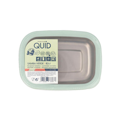 QUID Samba - Recipiente Rectangular 0.82L con Interior en Acero Inoxidable. Verde
