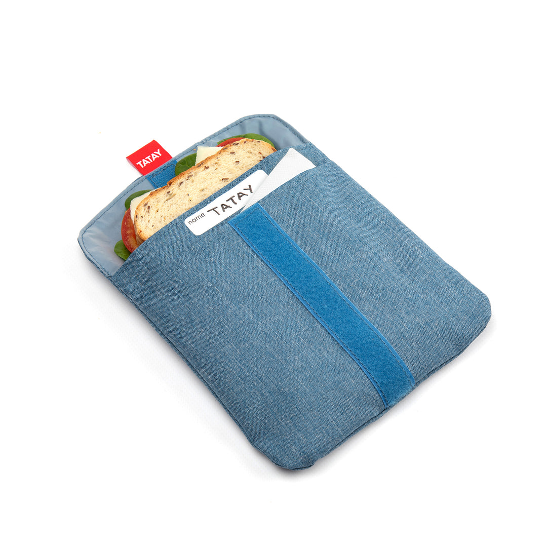 TATAY Urban Food Pocket - Porta Sándwich Textil Reutilizable e Impermeable. Denim Blue