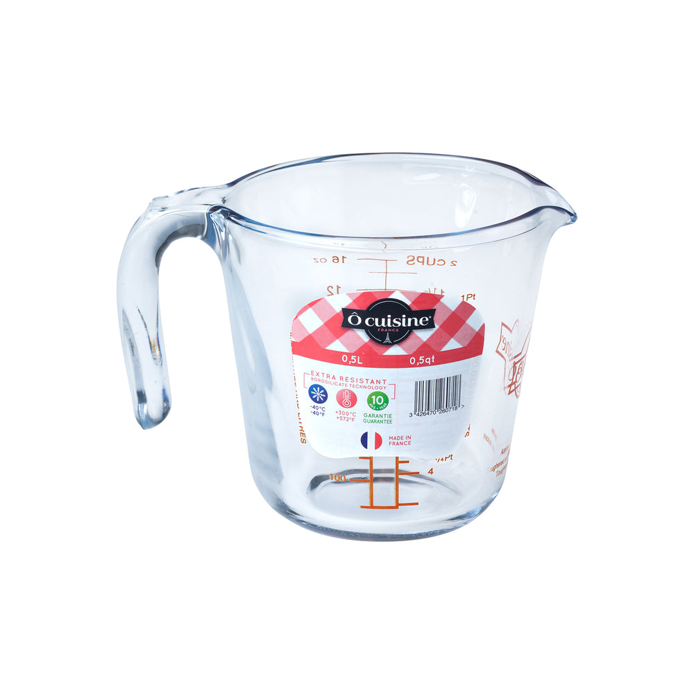 O Cuisine 4937109 - Jarra Medidora en Vidrio Borosilicato de 0,5L