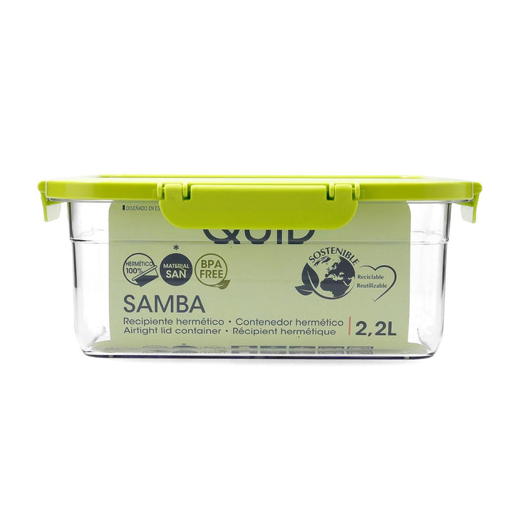 QUID Samba - Recipiente Rectangular de 2.2L en Plástico Reciclado SAN. Verde