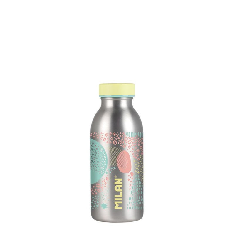 MILAN Silver - Botella Térmica Reutilizable 0.35L en Acero Inoxidable. Amarillo