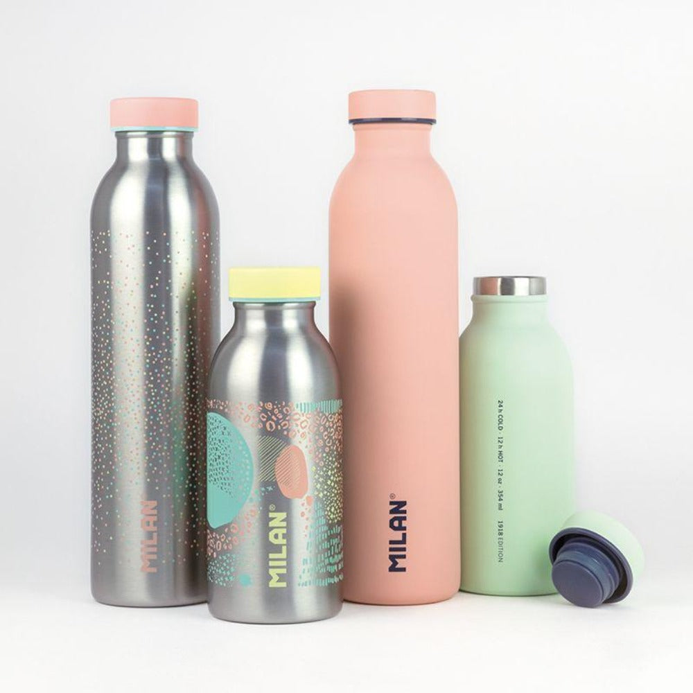MILAN Silver - Botella Térmica Reutilizable 0.6L en Acero Inoxidable. Rosa