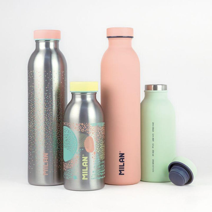 MILAN Silver - Botella Térmica Reutilizable 0.6L en Acero Inoxidable. Rosa