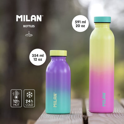 MILAN Sunset - Botella Térmica Reutilizable 0.6L en Acero Inoxidable. Amarillo