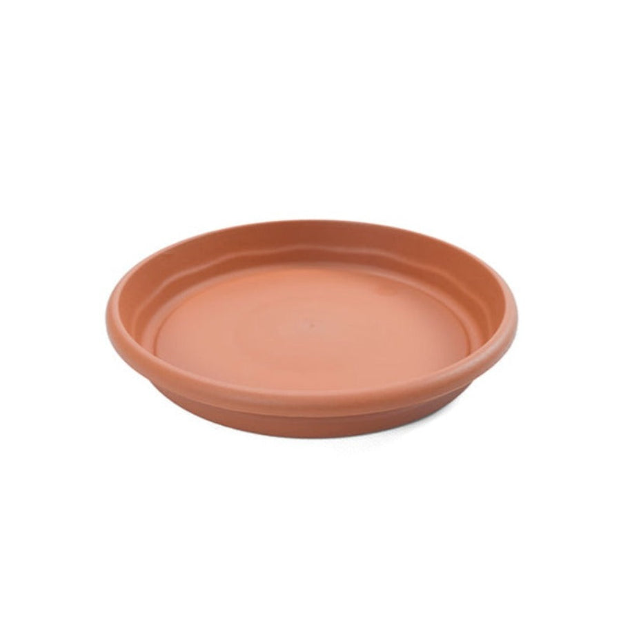 Plastiken TERRA - Plato Redondo de 22 cm para Macetas de 26 cm 6L. Terracota