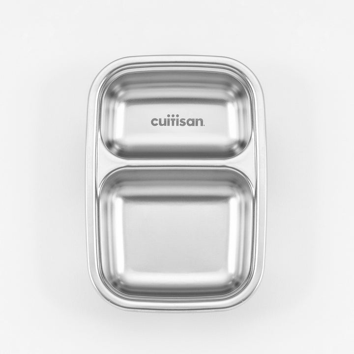 Cuitisan To Go - Recipiente Rectangular de 0.7L con 2 Compartimentos en Acero Apto Microondas