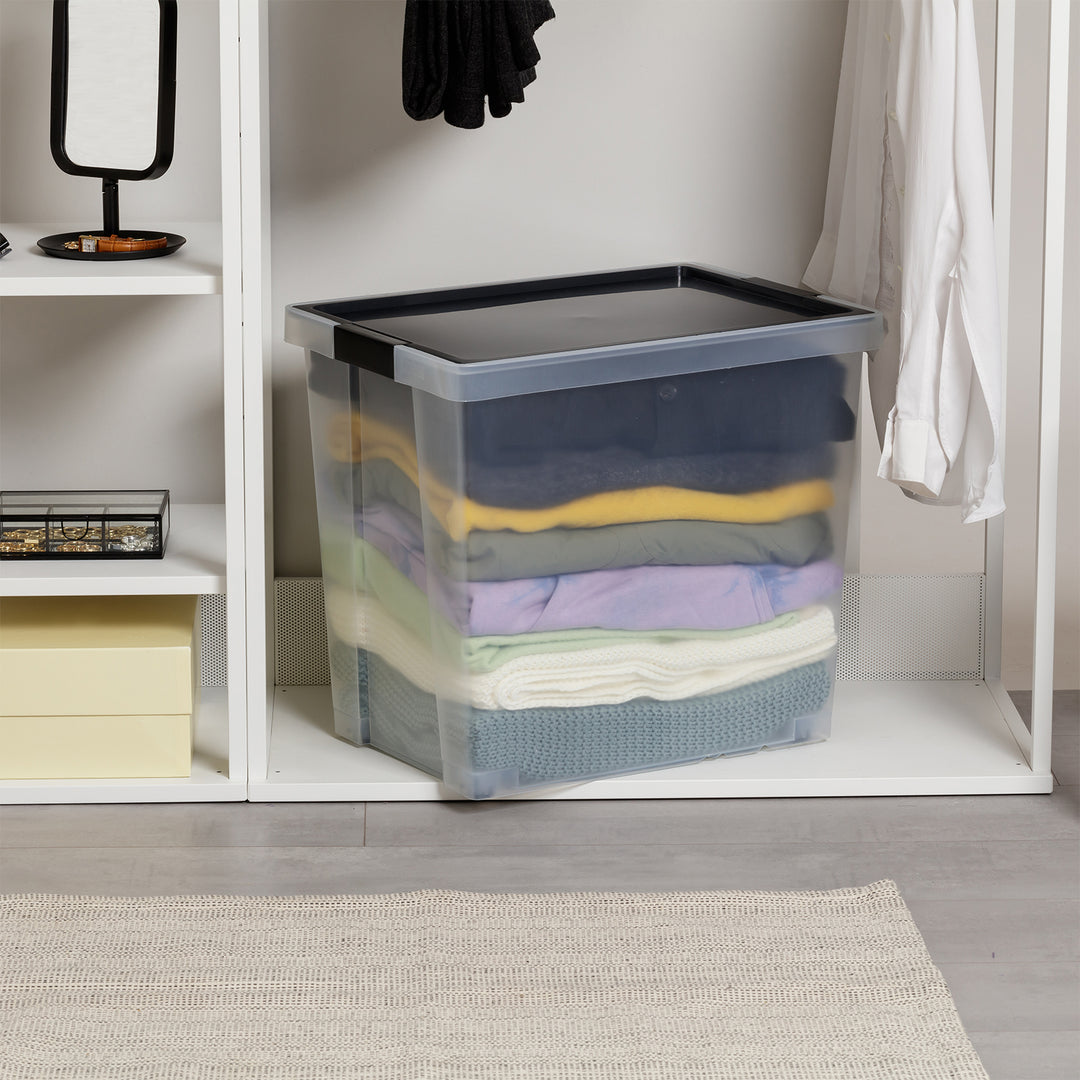 TATAY - Caja de Ordenación Multiusos 60L 100% Reciclable con Tapa Abatible. Rojo