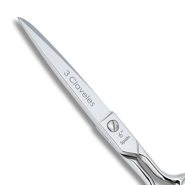 3 Claveles - Tijeras de Costura Profesionales Tipo Castellanas, Varios Usos, 15 cm - 6"
