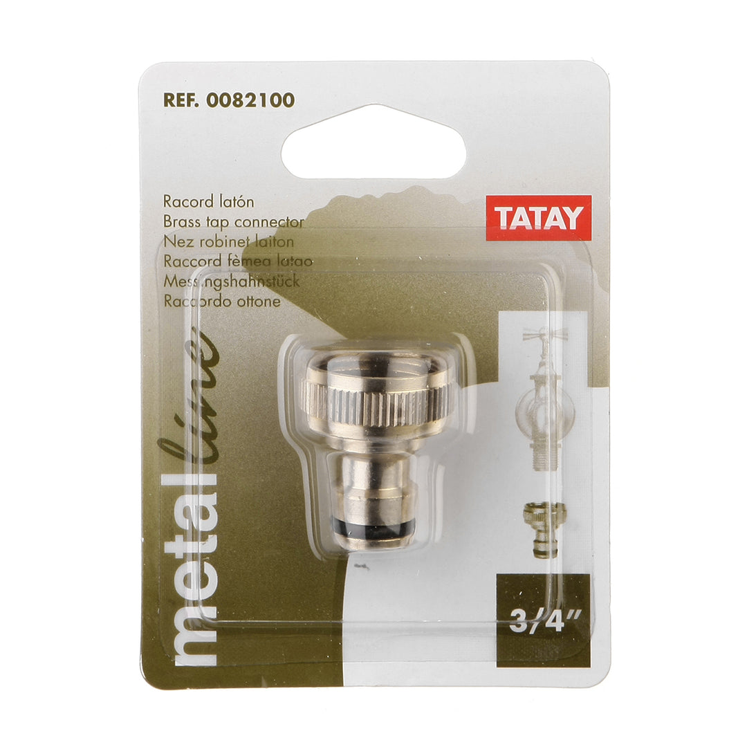 TATAY Metal Line - Conector Universal para Grifo de 3/4" Hembra. Racor de Latón