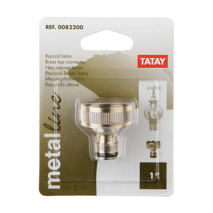 TATAY Metal Line - Conector Universal para Grifo de 1" Hembra. Racor de Latón