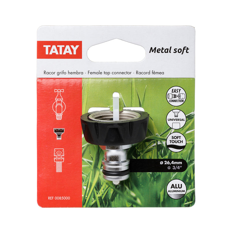 TATAY Metal Soft - Conector Universal para Grifo de 3/4" Hembra. Racor Aluminio