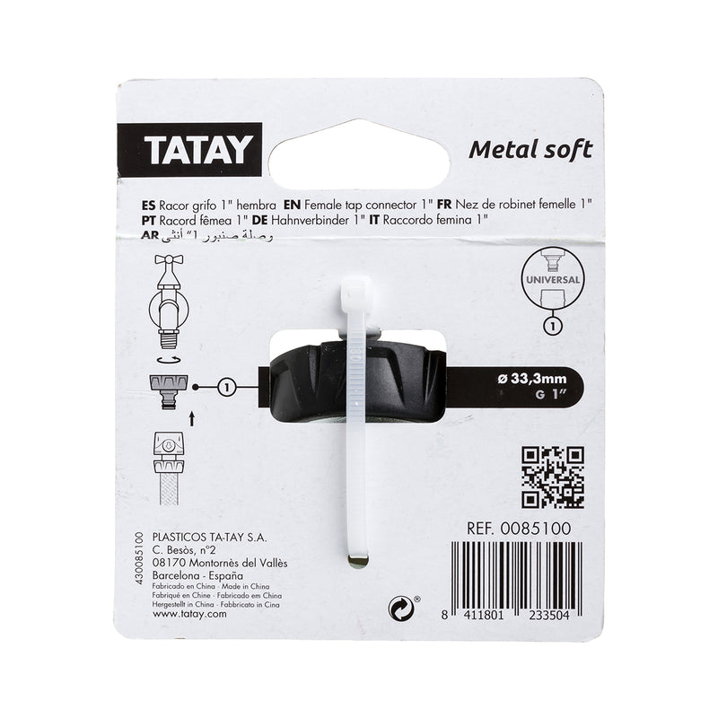 TATAY Metal Soft - Conector Universal para Grifo de 1" Hembra. Racor Aluminio