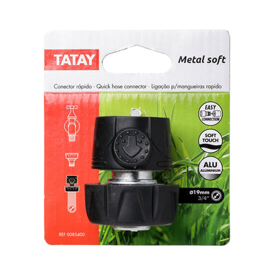 TATAY Metal Soft - Conector Rápido Universal para Mangueras de 3/4" Aluminio