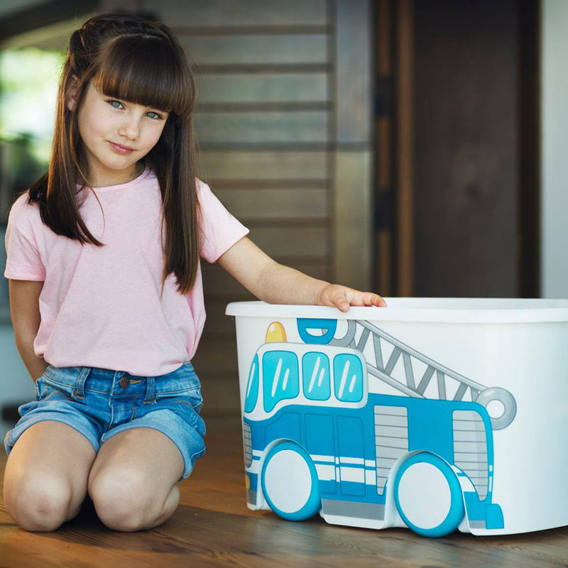 Plastiken Kids Deco - Caja de Ordenación Multiusos Infantil 45L con Ruedas. Rosa