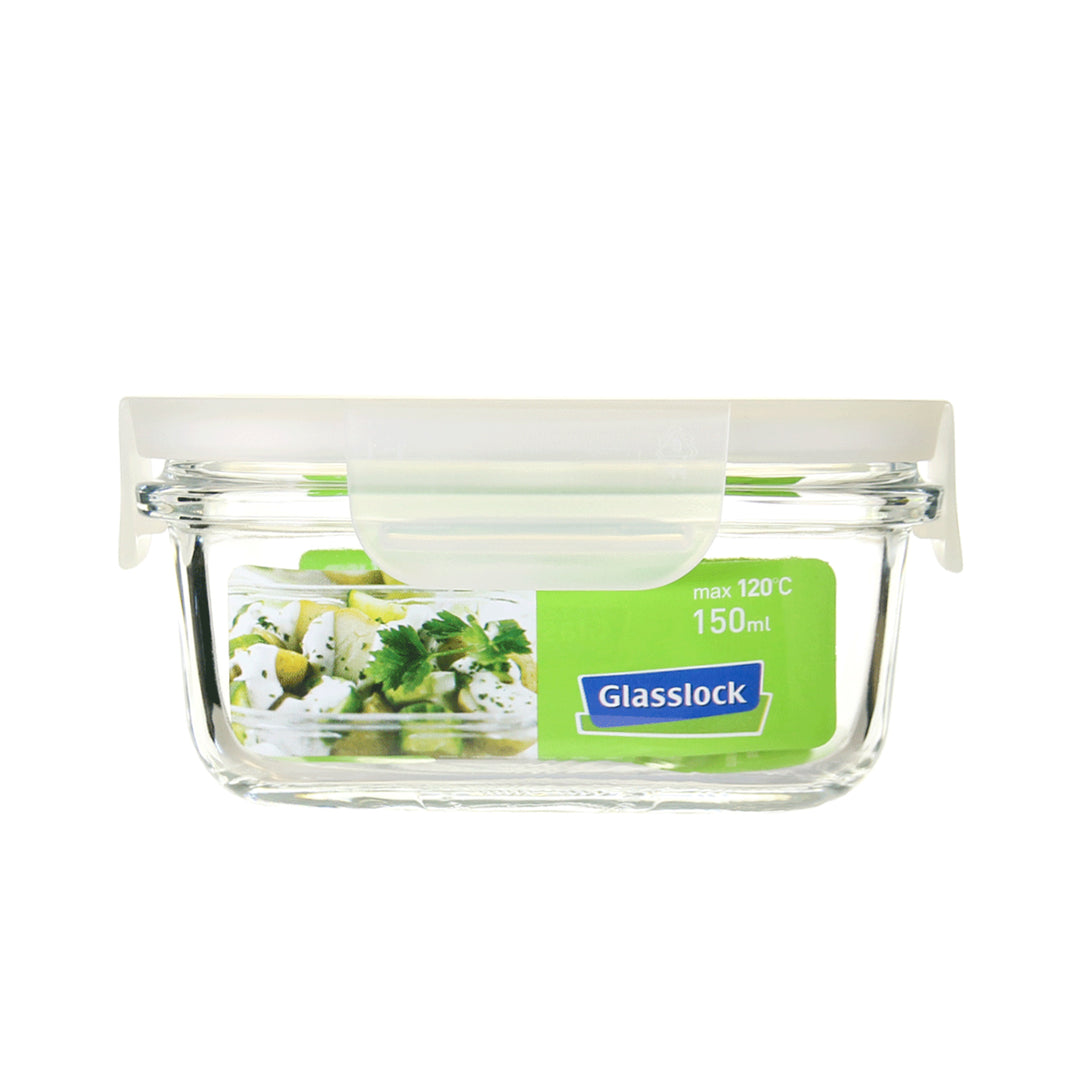 Glasslock Classic - Recipiente Hermético Rectangular de 150 ml en Vidrio Templado