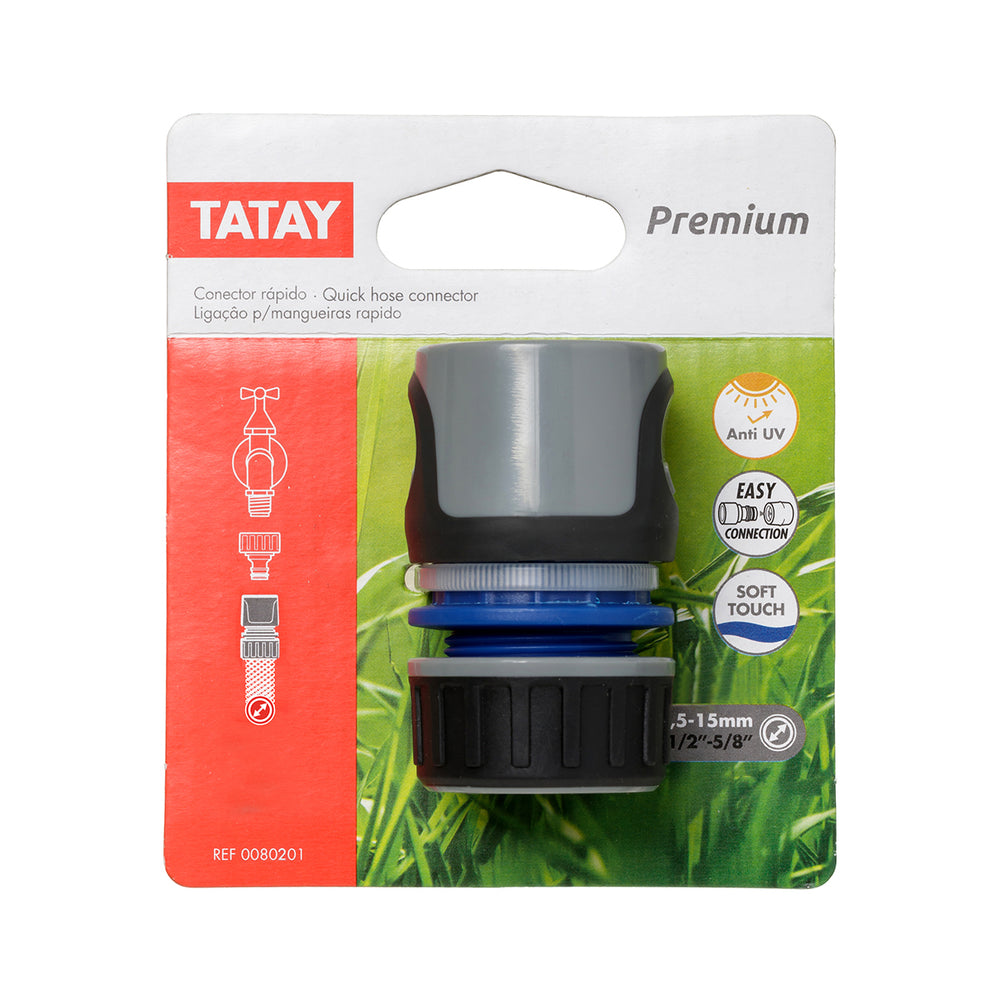 TATAY Premium - Conector Rápido Universal para Mangueras de 1/2" y 5/8" Anti UV