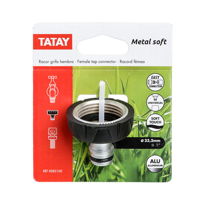 TATAY Metal Soft - Conector Universal para Grifo de 1" Hembra. Racor Aluminio