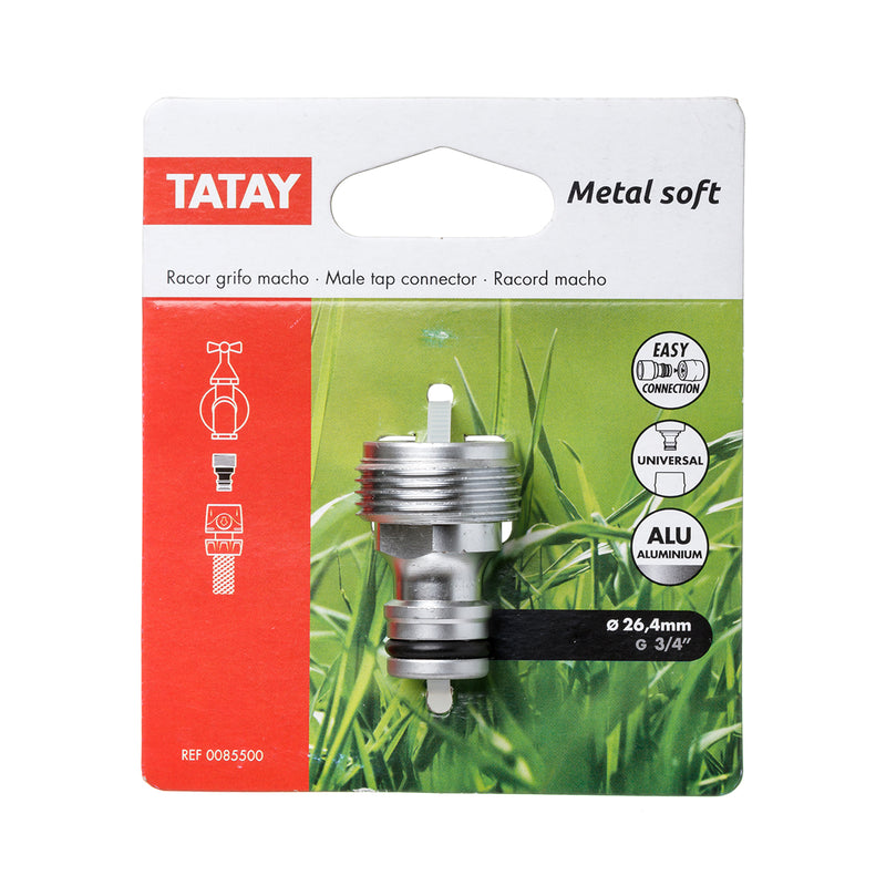 TATAY Metal Soft - Conector Universal para Grifo de 3/4" Macho. Racor Aluminio