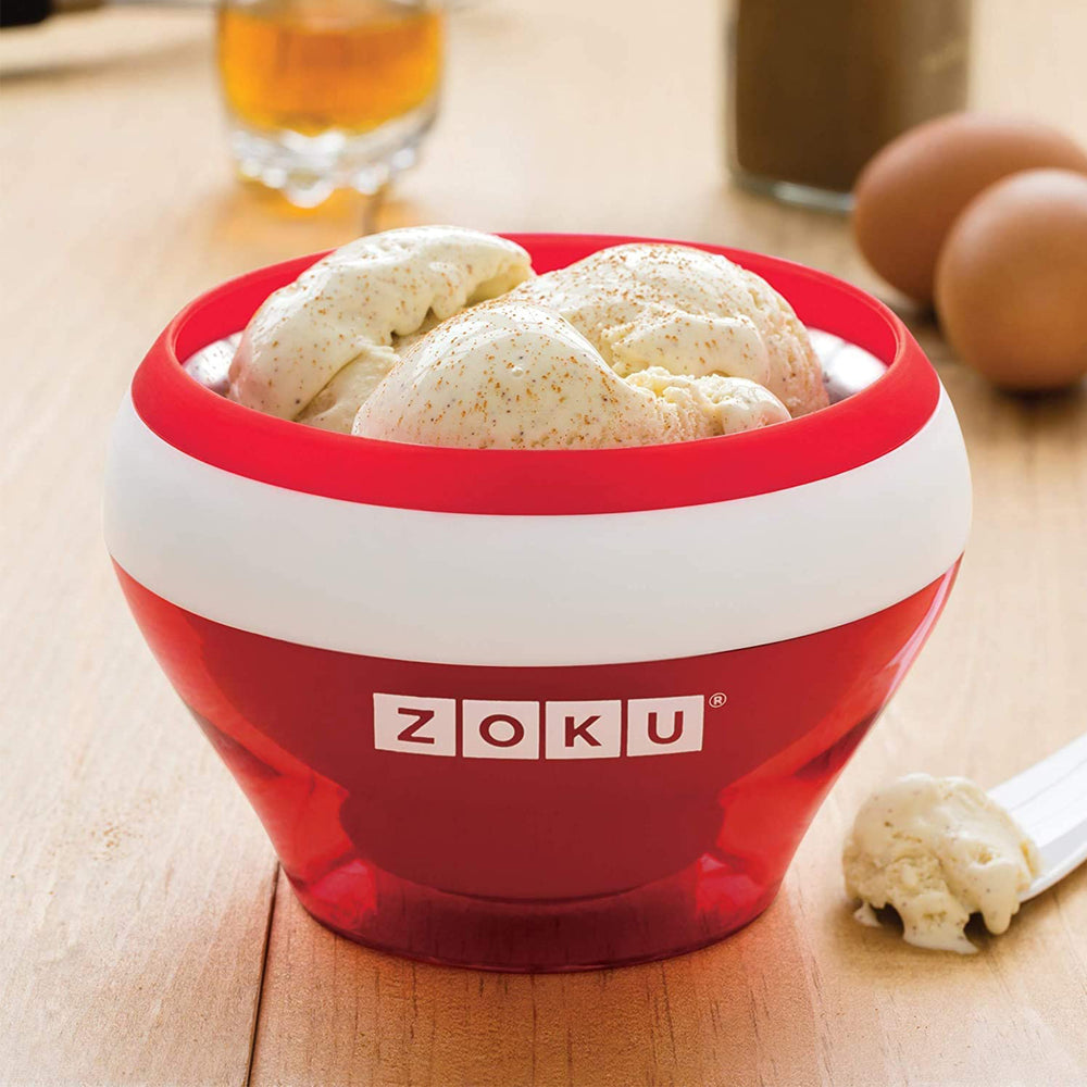 ZOKU - Bol para hacer Helados Cremosos con Interior en Acero Inoxidable. Rojo