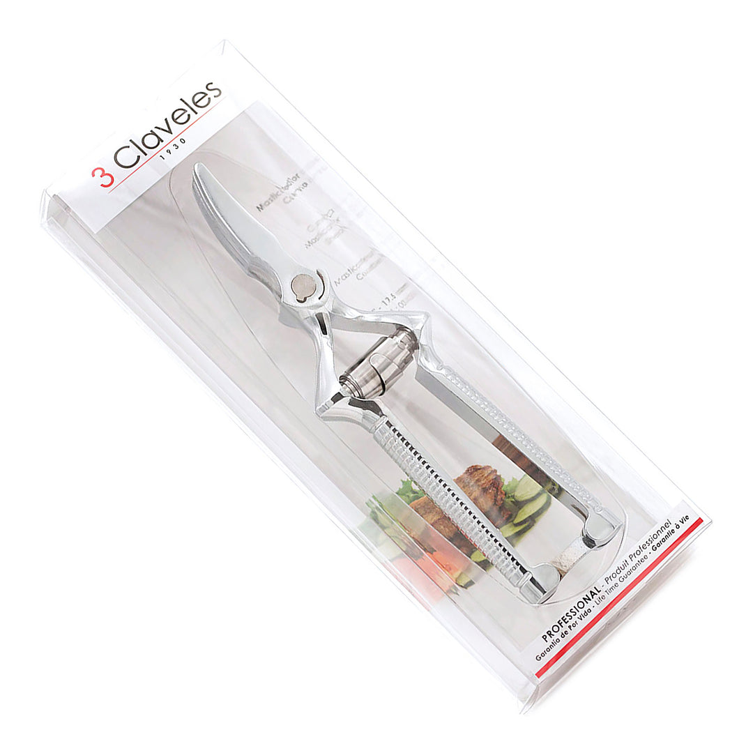 3 Claveles 431 - Masticador Curvo Desmontable Acero Cromado Forjado 7" 18 cm