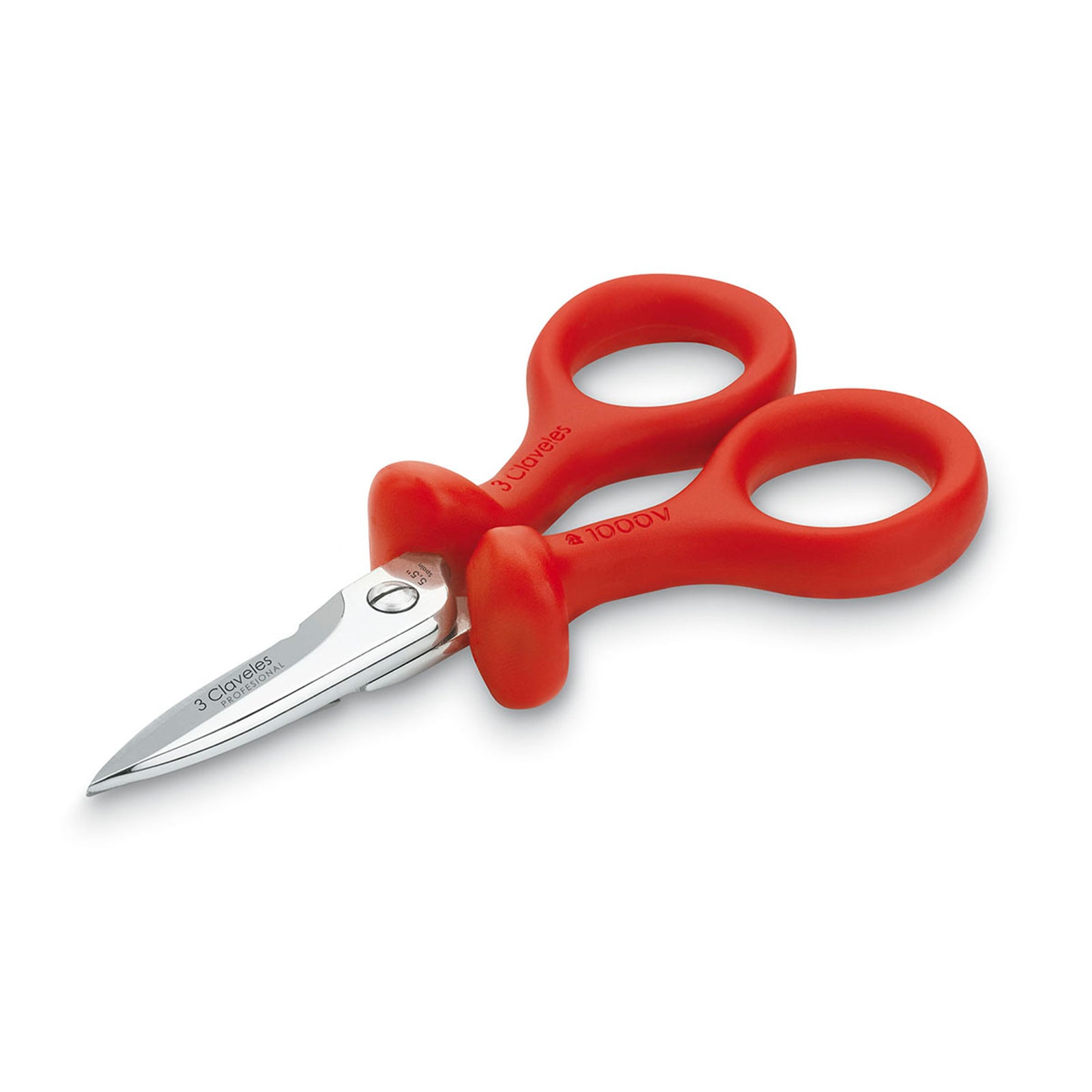 3 CLAVELES 00163 - Tijeras de Electricista Profesionales, PROTEC - 1000 V, 14 cm - 5.5"