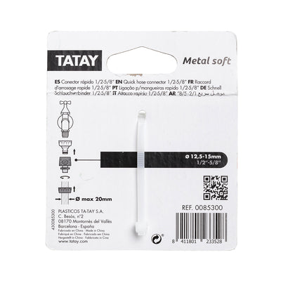 TATAY Metal Soft - Conector Rápido Universal para Mangueras de 1/2" y 5/8" Aluminio