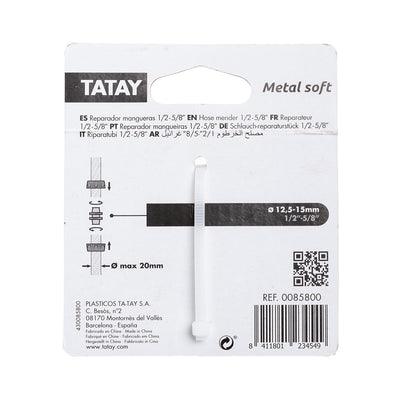 TATAY Metal Soft - Reparador Rápido Universal para Mangueras de 1/2" y 5/8" Aluminio