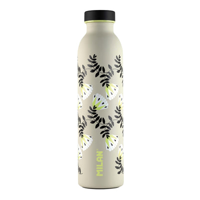 MILAN Wallpaper  - Botella Térmica Reutilizable 0.6L en Acero Inoxidable. Caqui