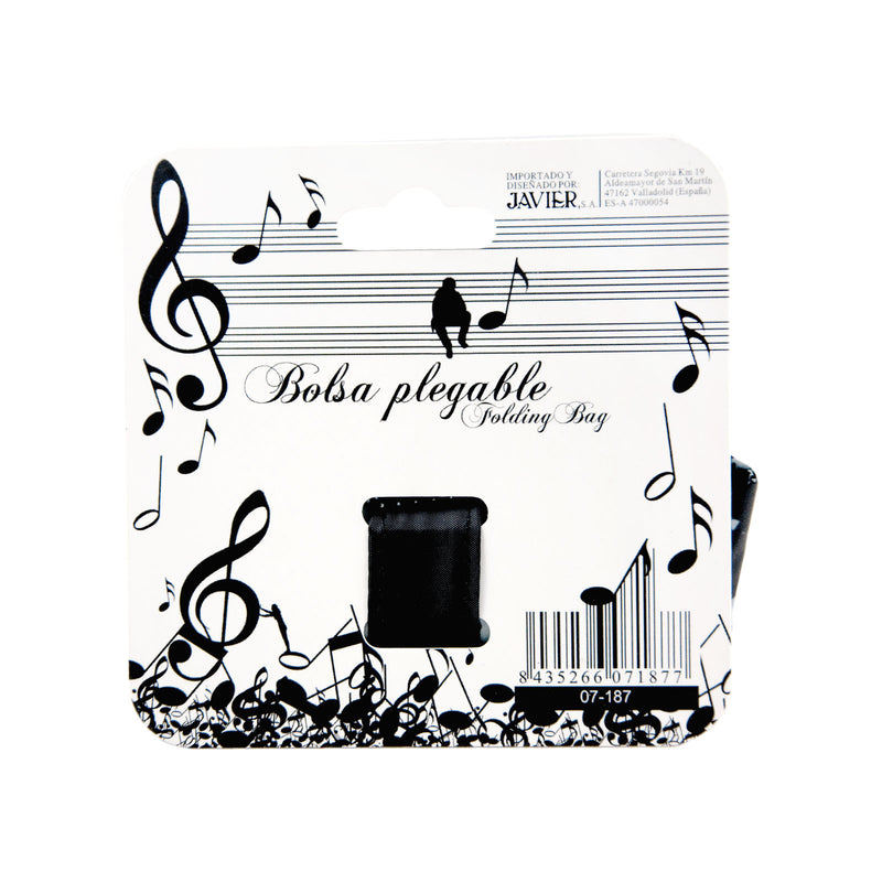 JAVIER Música - Bolsa Plegable y Reutilizable de Gran Capacidad en Poliéster
