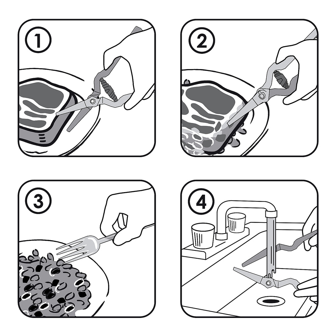 3 Claveles 431 - Masticador Curvo Desmontable Acero Cromado Forjado 7" 18 cm